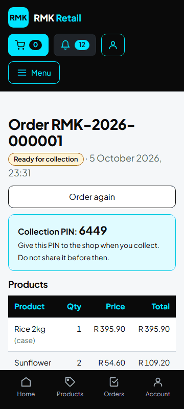 Ready for collection