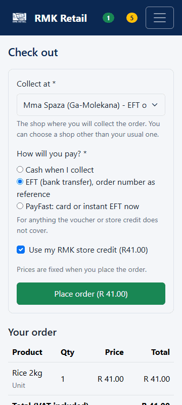 Checkout with store credit