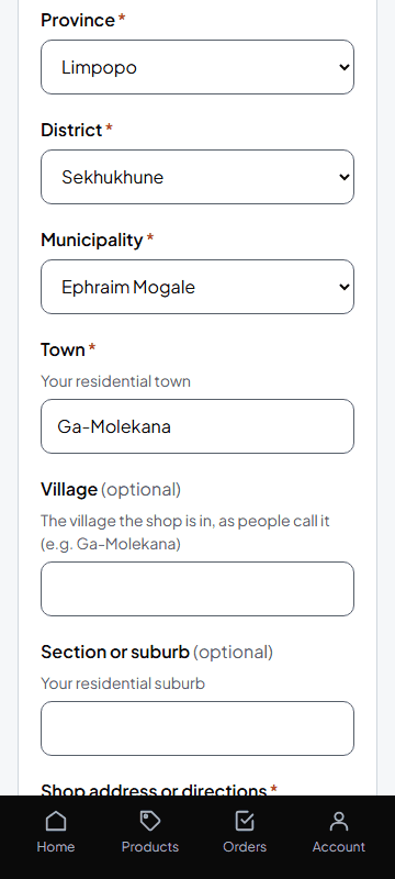 Application step 2: location