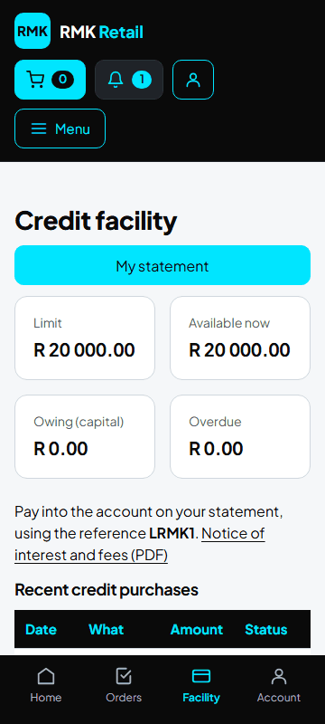My credit facility
