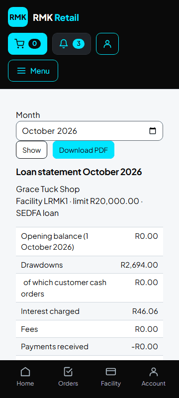 Month-end statement